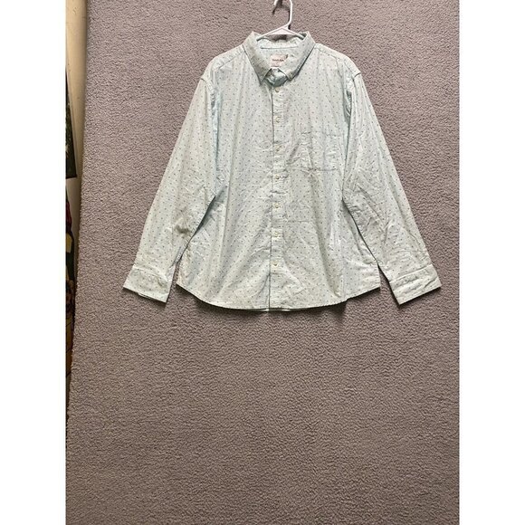 Goodfellow Shirt Button-up Long Sleeve Blue XXL Slim New - Picture 9 of 14